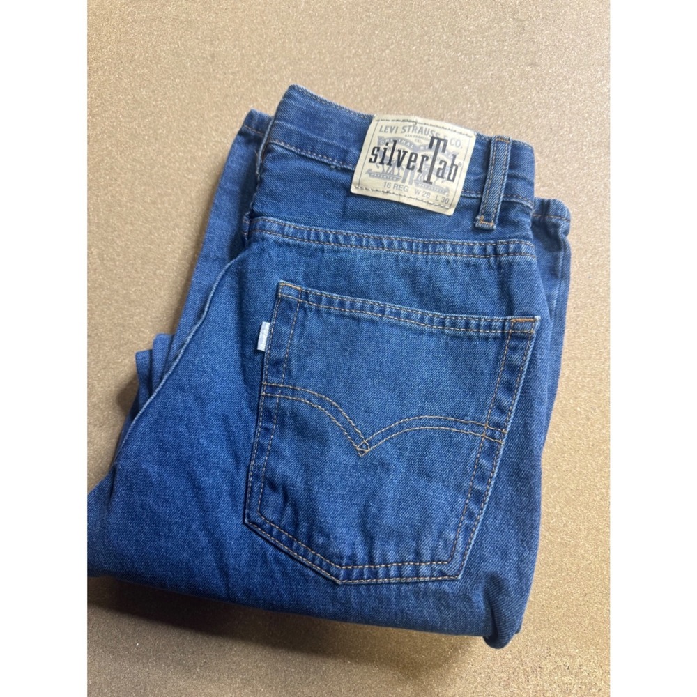 Levis‎ SilverTab Stay Loose Jeans Boys 16 Reg W28 L30 Medium Wash Blue